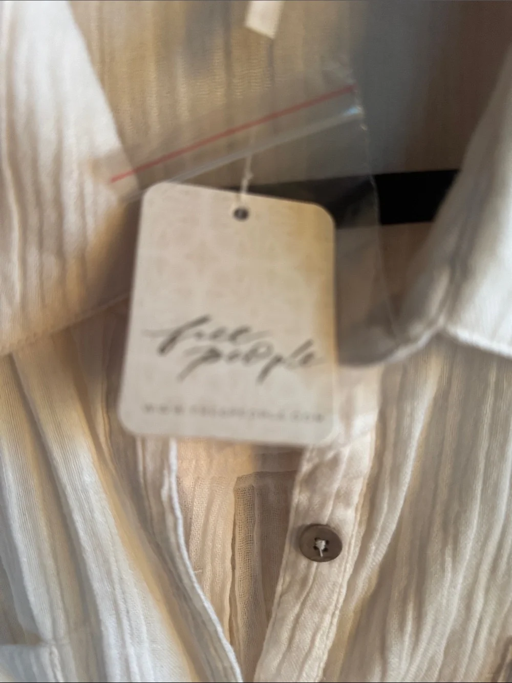 NWT Free People White Gauze Button Front Tunic Mini Dress Coastal Beach Cover Up